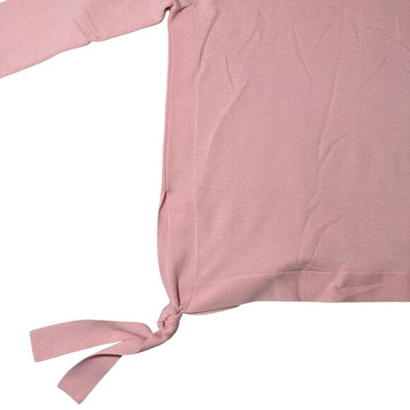 St. Emile Sweater 100% Virgin Wool Long Sleeve Tie Waist Baby Pink US Size 4 - Picture 9 of 12